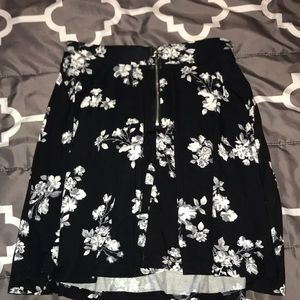 Flowered print skater skirt